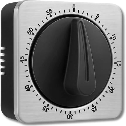 Mechanical Kitchen Timer Magnetic with Loud Alarm, 60-Minute Manual Wind Up Analog Countdown Timer with Stainless Steel Scale, No Batteries for Chef Cooking, Baking, Egg, Oven, Seniors.