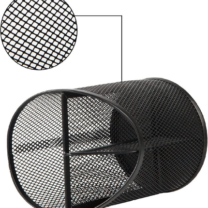 2 Pack Pen Holder Mesh Round Pencil Holder Desktop Organizer 3 Compartments, Black.