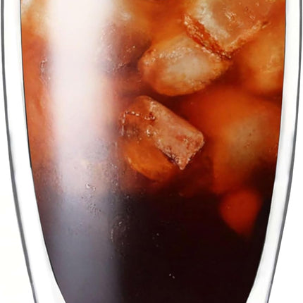 17oz Double Wall Glass Coffee Mugs, Insulated Coffee Mug, Clear Borosilicate Glass Coffee Cups for Cappuccino, Tea, Lightweight and Microwave Safe.