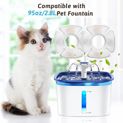 24 Pcs Cat Fountain Replacement Filters 12 Pack Cat Water Fountain Replacement Filters with 12 Pack Pre-Filter Sponges, Pet Fountain Filter Fit for 95oz/2.8L Automatic Pet Fountain Cat Water Fountain.