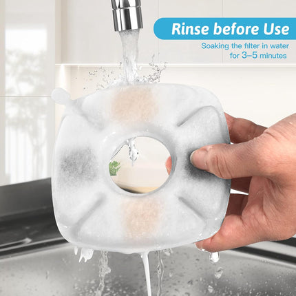 24 Pcs Cat Fountain Replacement Filters 12 Pack Cat Water Fountain Replacement Filters with 12 Pack Pre-Filter Sponges, Pet Fountain Filter Fit for 95oz/2.8L Automatic Pet Fountain Cat Water Fountain.