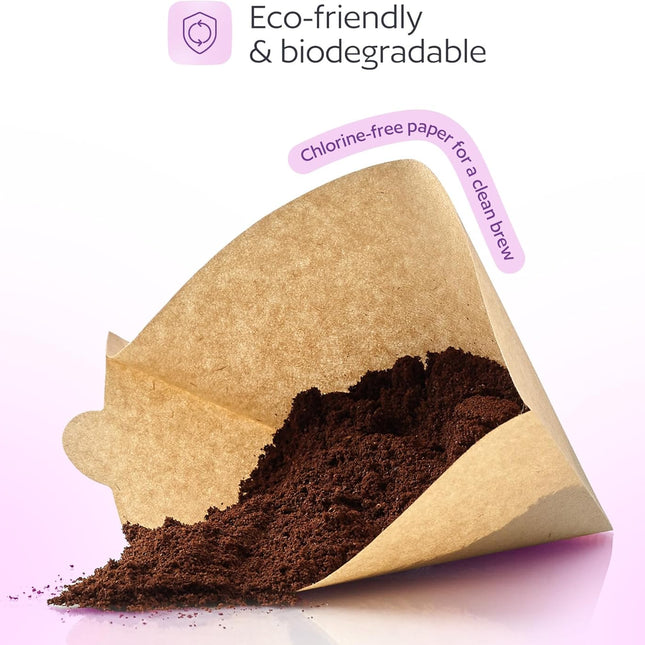 100 Count #4 Unbleached Paper Coffee Filters for Cuisinart, Ninja, BLACK+DECKER & other 8-12 Cup Coffee Makers - Perfect Paper Filter for Pour Over and Drip Coffee.