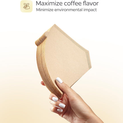 100 Count #4 Unbleached Paper Coffee Filters for Cuisinart, Ninja, BLACK+DECKER & other 8-12 Cup Coffee Makers - Perfect Paper Filter for Pour Over and Drip Coffee.
