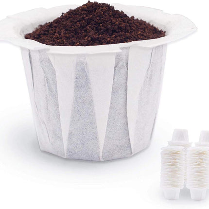 Disposable Coffee Filter Paper for Keurig Brewers Single Serve 1.0 and 2.0, 200 Count Replacement Coffee Filter Paper Liner Compatible with All Reusable K Cup Coffee Pod, Refillable Capsule, White.