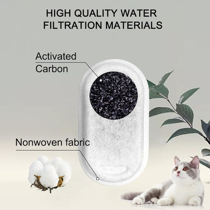 Cat Water Fountain Filters for 108/3.2L& 67oz/2L Stainless Steel Pet Water Dispenser Fountain Filter Replacement with 8 Sponges (8 Filters&8 Sponges).