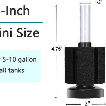 3 Pack Aquarium Bio Sponge Filter Breeding Fry Betta Shrimp Nano Fish Tank (Small up to 10Gal).