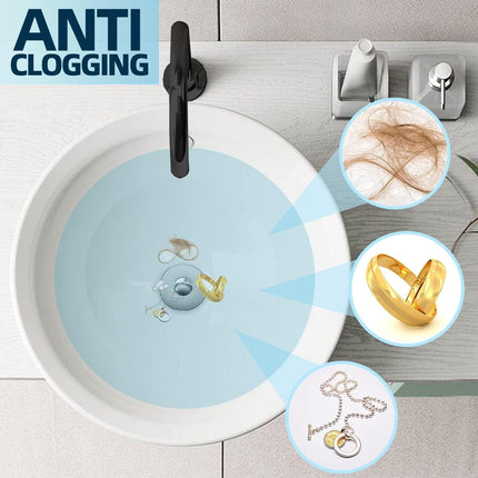 Universal 2 in 1 Bathroom Sink Stopper, Pop Up Bathroom Sink Drain Strainer with Anti-Clogging Filter Basket, Bathroom Drain Stopper Sink Plug for 1.06"-1.65" Basin Drain Holes.