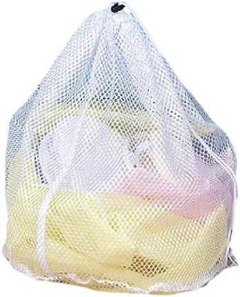 Small Commercial Mesh Laundry Bag with Handle and Drawstring for Dormitory, Travelling, College,Apartment, Camping, RV, Machine Washable, Hanging Mesh Bag,20×17inc.