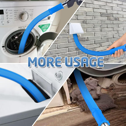 2 Pieces Dryer Vent Cleaner Kit Compatible with Most Vacuum Cleaner, Dryer Lint Brush and Vacuum Hose Attachment with Universal Connector, Quickly Lint Remover.