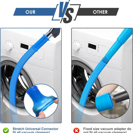 2 Pieces Dryer Vent Cleaner Kit Compatible with Most Vacuum Cleaner, Dryer Lint Brush and Vacuum Hose Attachment with Universal Connector, Quickly Lint Remover.