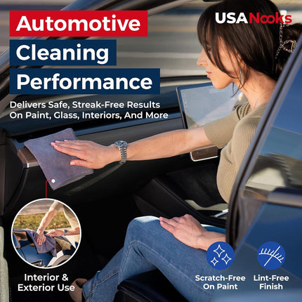 Microfiber Cleaning Cloth Grey - 12 Pcs (12.5"x12.5") - High Performance - 1200 Washes, Ultra Absorbent Microfiber Towel Weave Grime & Liquid for Streak-Free Mirror Shine - Car Washing Cloth.