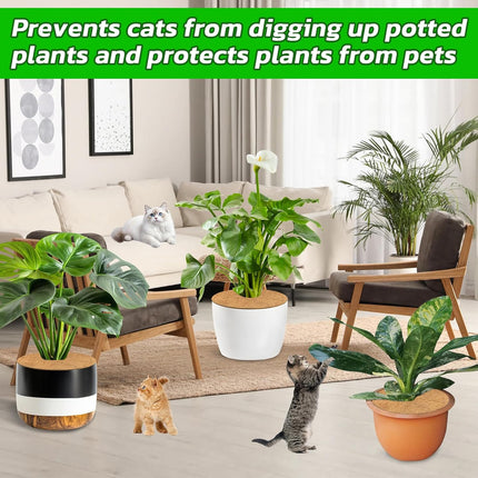 4pcs Coconut Fiber Mulch Ring Tree Plant Protector Mat, 14 Inch Natural Coco Coir Tree Mulch Ring Plant Pot Soil Cover, Tree Rings Disc Plant Cover for Indoor Outdoor Plants, Landscaping.