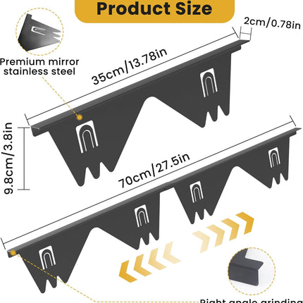 Stainless Steel Stove Gap Covers - 304 Stove Gap Filler, Easy retractable Length 13.8" to 27.5", Width 0.79", Heat Resistant Guard Between Stove Top & Counter, 2 Pck.