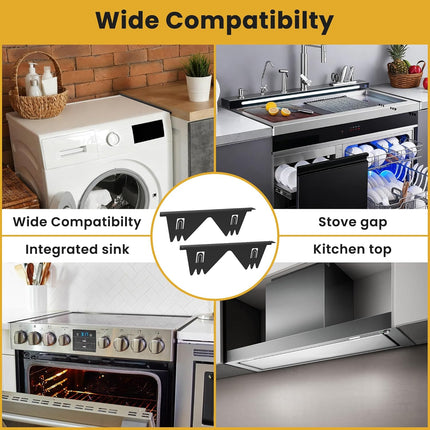 Stainless Steel Stove Gap Covers - 304 Stove Gap Filler, Easy retractable Length 13.8" to 27.5", Width 0.79", Heat Resistant Guard Between Stove Top & Counter, 2 Pck.