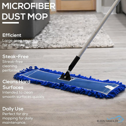 24 inch Microfiber Dust Mop | Medium Washable Commercial Mop Head Replacement, Pack of 3.