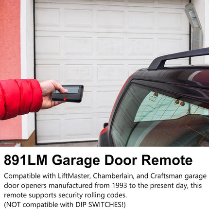 2 for Chamberlain Craftsman LiftMaster Garage Door Opener Remote Replacement, Replaces 891LM 893LM 893MAX 370LM 371LM 373LM 971LM 973LM, no Wait Wireless Remote Keyless Entry, Safe Security.