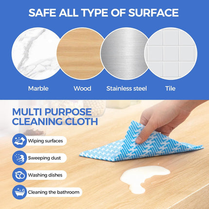 Reusable Cleaning Towels, Multi-Purpose Handy Towel, Blue Handi Wipe Reusable Cloths, Disposabel Dry Kitchen Wipes, Dish Cloths, Durable, Absoebent,Dry Quickly, 50 Count.