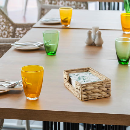 Napkin Holder for Bathroom, Woven Wicker Water Hyacinth Guest Towel Holder Tray, Disposable Paper Hand Towel Holder for Bathroom Accessories, Dinner Napkin Holder for Kitchen Table Party.