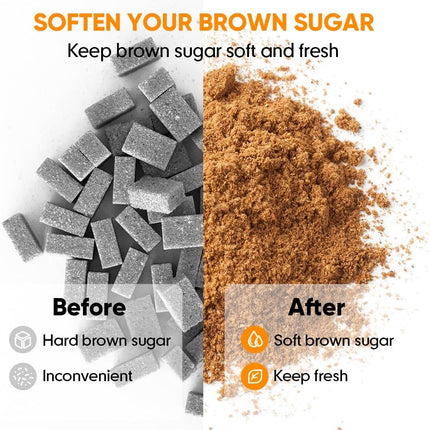 Brown Sugar Container Airtight, 2 Quart Brown Sugar Keeper Storage Container with Spoon.