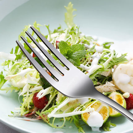 12 Pcs Spoons and Forks Set, Top Food Grade Stainless Steel Forks and Spoons Silverware Set,Forks and Spoons Cutlery Set, Mirror Finish & Dishwasher Safe.