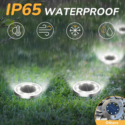 Solar Ground Lights,16 Pack Solar Lights Outdoor Waterproof, Solar Garden Lights Landscape Lighting for Patio Pathway Lawn Yard Deck Driveway Walkway, Cold White.