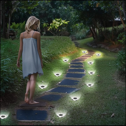Solar Ground Lights,16 Pack Solar Lights Outdoor Waterproof, Solar Garden Lights Landscape Lighting for Patio Pathway Lawn Yard Deck Driveway Walkway, Cold White.