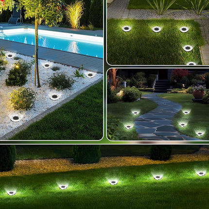 Solar Ground Lights,16 Pack Solar Lights Outdoor Waterproof, Solar Garden Lights Landscape Lighting for Patio Pathway Lawn Yard Deck Driveway Walkway, Cold White.