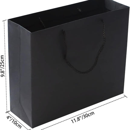 Black Luxury Magnetic Gift Box with Lid, Ribbons and Gift Bag, Medium Size-9.4x7x3 Inches, Great for Christmas, New Year, Wedding, Birthdays, Man.