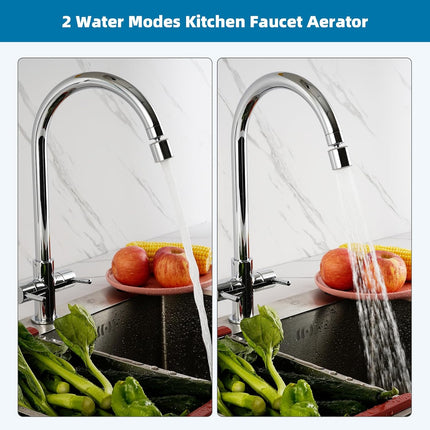 NSF/ANSI/CAN 61 Certified Faucet Aerator, CUPC Certification 360° Twist Kitchen Sink Aerator, Dual-function Sink Sprayer Attachment, Faucet Replacement Part 55/64'' Female Thread, Chrome.