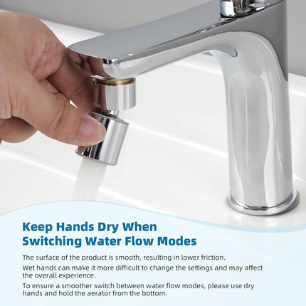 NSF/ANSI/CAN 61 Certified Faucet Aerator, CUPC Certification 360° Twist Kitchen Sink Aerator, Dual-function Sink Sprayer Attachment, Faucet Replacement Part 55/64'' Female Thread, Chrome.