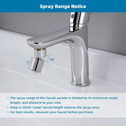 NSF/ANSI/CAN 61 Certified Faucet Aerator, CUPC Certification 360° Twist Kitchen Sink Aerator, Dual-function Sink Sprayer Attachment, Faucet Replacement Part 55/64'' Female Thread, Chrome.