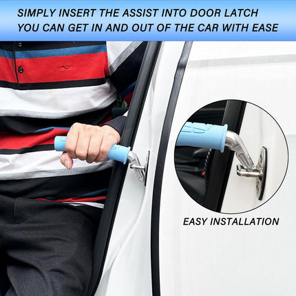 2 Pack Car Door Handle for Elderly Car Handle Assist Portable Vehicle Support Handle for Easy Sit to Stand Assistance Auto Cane for Seniors and Handicapped Supports Up to 450 Pounds.