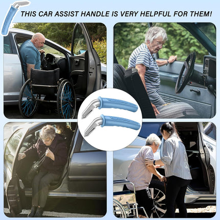 2 Pack Car Door Handle for Elderly Car Handle Assist Portable Vehicle Support Handle for Easy Sit to Stand Assistance Auto Cane for Seniors and Handicapped Supports Up to 450 Pounds.