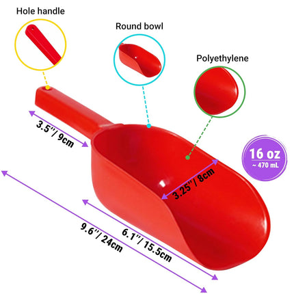 Red Popcorn Plastic Scoop with Popcorn Salt Shaker (Handle, Plastic Cap) - Popcorn Concession Supplies Bundle.