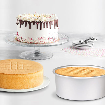 Round Cake Pan Set of 3 (6 x 3 inch/8 x 3 inch/10 x 3 inch), Aluminum Baking Pans for Layer Cakes, Heavy Duty Non-Stick, Evenly Baking Tools for Home Kitchen, Birthday Wedding Anniversary.