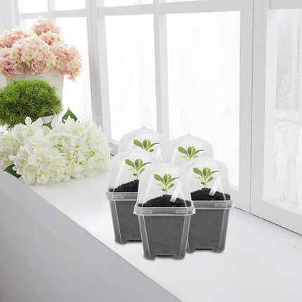 10PCS Clear Plant Nursery Pots with Humidity Dome - 3" Plastic Gardening Pot with Labels, Durable Plastic Plant Container for Seedlings/Vegetables/Succulents/Cuttings.