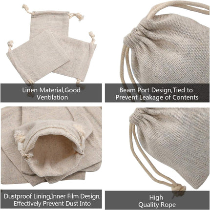 50pcs Double Canvas Drawstring Bag Cotton Pouch Gift Sachet Bags Muslin Reusable Tea Bag 2.75x4 Inch.