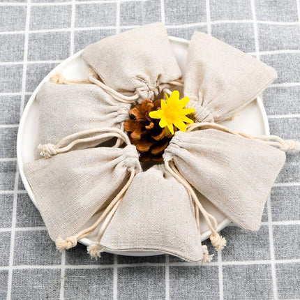 50pcs Double Canvas Drawstring Bag Cotton Pouch Gift Sachet Bags Muslin Reusable Tea Bag 2.75x4 Inch.