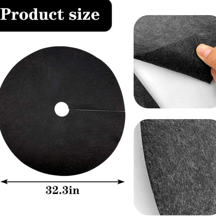 4 Pack 32.3 Inch Non-Woven Tree Mulch Ring - Degradable Tree Protector Mat, Reusable Tree Weed Barrier Mat for Weed Control Root Protection.
