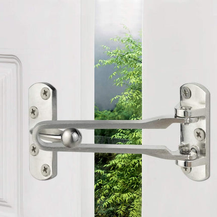 Home Security Door Lock, 2 Pack Latch Guard Clasp Front Door Locks for Kids, Home Reinforcement Lock for Swing-in Doors, Hotel Door Latches, Thicken Solid Aluminium Alloy, Satin Nickel.