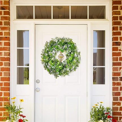 St Patricks Day Decorations Artificial Wreath Lucky Shamrock Clover Leprechaun Hat Beers Spring Summer Party Decor Outdoor/Indoor Farmhouse Front Porch Wall Window Door.