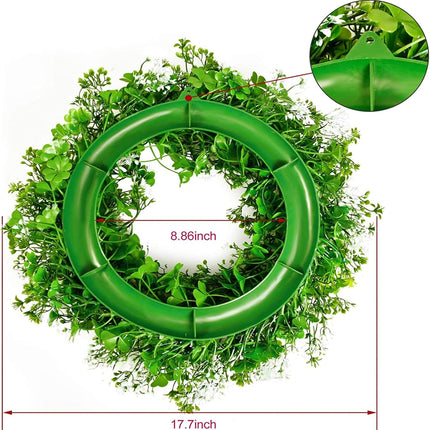 St Patricks Day Decorations Artificial Wreath Lucky Shamrock Clover Leprechaun Hat Beers Spring Summer Party Decor Outdoor/Indoor Farmhouse Front Porch Wall Window Door.