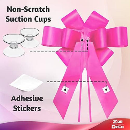 - Big Car Bow - Pink, 30 Inch - Giant Car Bow w/ 2 Gold Accessory Bows for Birthday, Christmas, Wedding Reception, Surprise Party - Large Gift Wrapping for Huge Present.