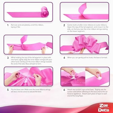 - Big Car Bow - Pink, 30 Inch - Giant Car Bow w/ 2 Gold Accessory Bows for Birthday, Christmas, Wedding Reception, Surprise Party - Large Gift Wrapping for Huge Present.
