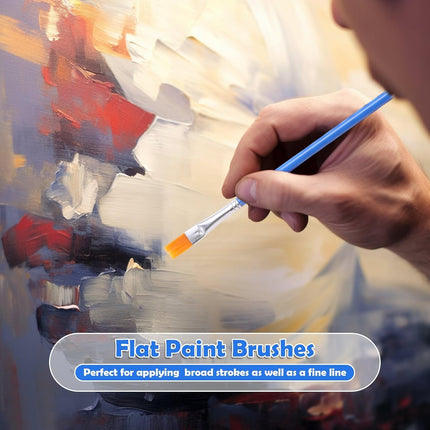 126 Pcs Flat Paint Brushes for Acrylic Painting, Small Paint Brushes Bulk, Kids Paint Brushes Set for Art Crafts Classroom Oil Watercolor Canvas Face Painting.