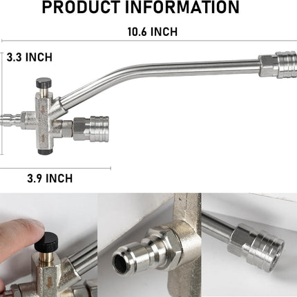 Foam Cannon Dual-Connector Accessory, Pressure Washer Double Tip Attachment for Soap Cannon with 5 Power Washer Sprayer Nozzles, 1/4" Quick Connect, 4000 PSI.