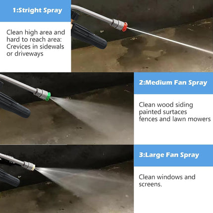 Foam Cannon Dual-Connector Accessory, Pressure Washer Double Tip Attachment for Soap Cannon with 5 Power Washer Sprayer Nozzles, 1/4" Quick Connect, 4000 PSI.