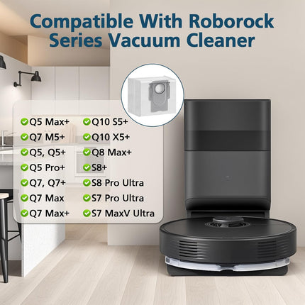 16 Packs Q10 Q7 Q5 Bag Replacement for Roborock Q10 S5+, Q7 M5+, Q5 Max+, 3.6L Vaccum Bag for Q10 X5+, Q5+, Q5 Pro+, Q8 Max+, Q7+, Q7 Max+, S8+, S8 Pro Ultra, S7 Pro Ultra, S7 MaxV Ultra.