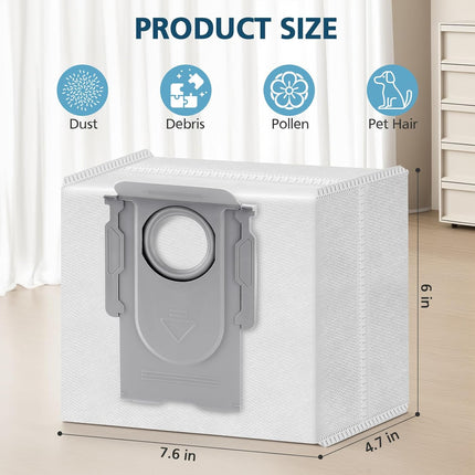 16 Packs Q10 Q7 Q5 Bag Replacement for Roborock Q10 S5+, Q7 M5+, Q5 Max+, 3.6L Vaccum Bag for Q10 X5+, Q5+, Q5 Pro+, Q8 Max+, Q7+, Q7 Max+, S8+, S8 Pro Ultra, S7 Pro Ultra, S7 MaxV Ultra.