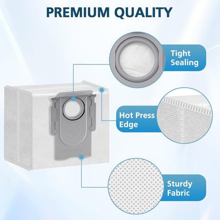 16 Packs Q10 Q7 Q5 Bag Replacement for Roborock Q10 S5+, Q7 M5+, Q5 Max+, 3.6L Vaccum Bag for Q10 X5+, Q5+, Q5 Pro+, Q8 Max+, Q7+, Q7 Max+, S8+, S8 Pro Ultra, S7 Pro Ultra, S7 MaxV Ultra.